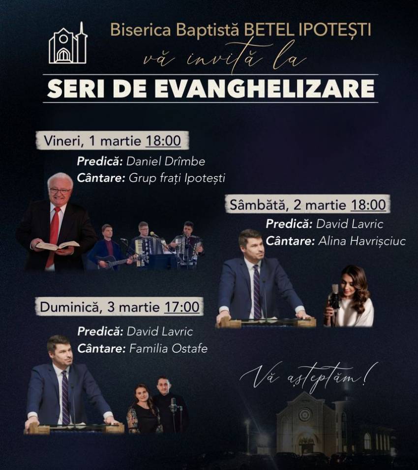 Seri de evanghelizare la Biserica Betel Ipotești