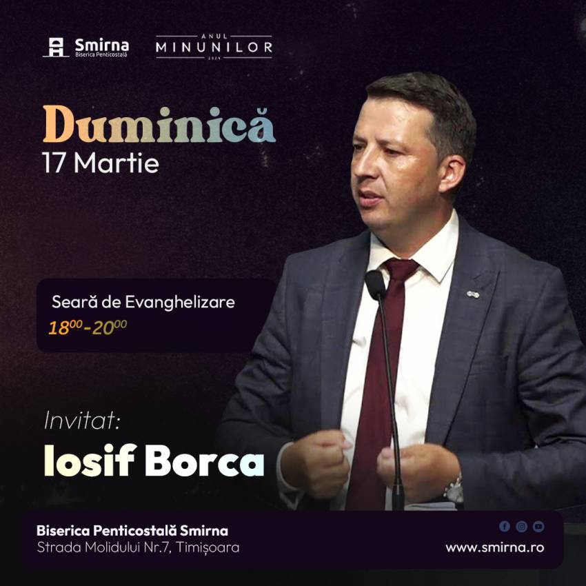 Iosif Borca la Biserica Smirna Timișoara