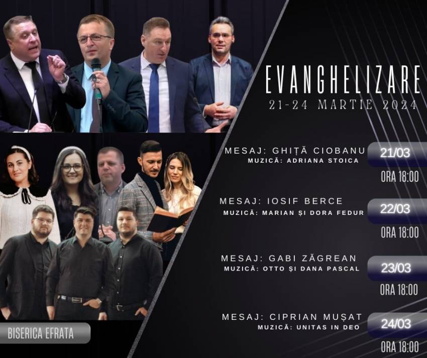 Seri de evanghelizare la Biserica Efrata Făget