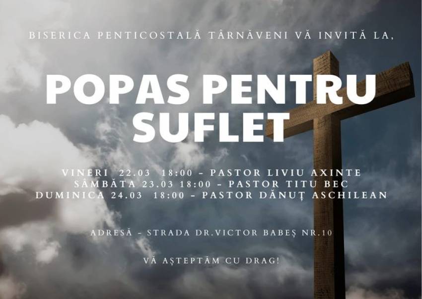 Seri de evanghelizare la Biserica Penticostală Târnăveni