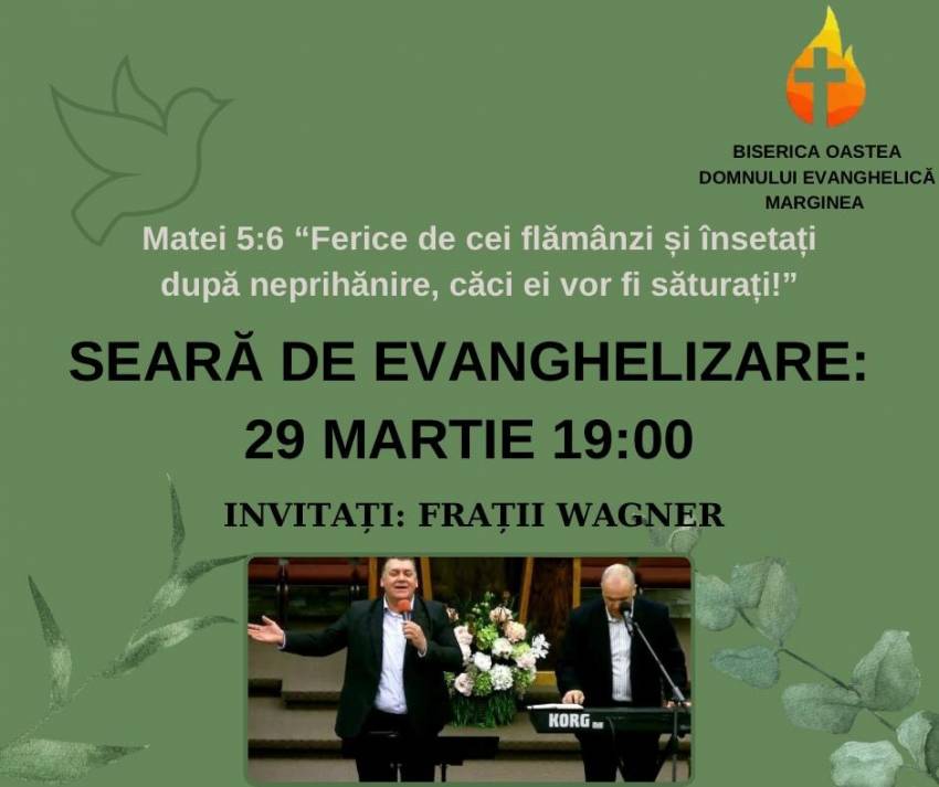 Frații Wagner la Biserica Evanghelică Oastea Domnului Marginea