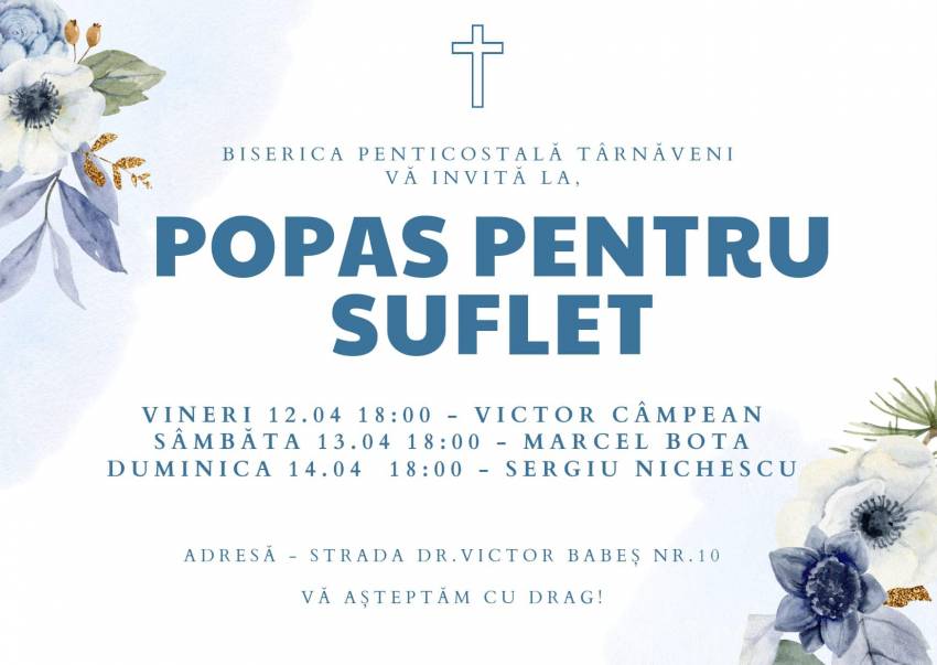 Seri de evanghelizare la Biserica Penticostală Târnăveni