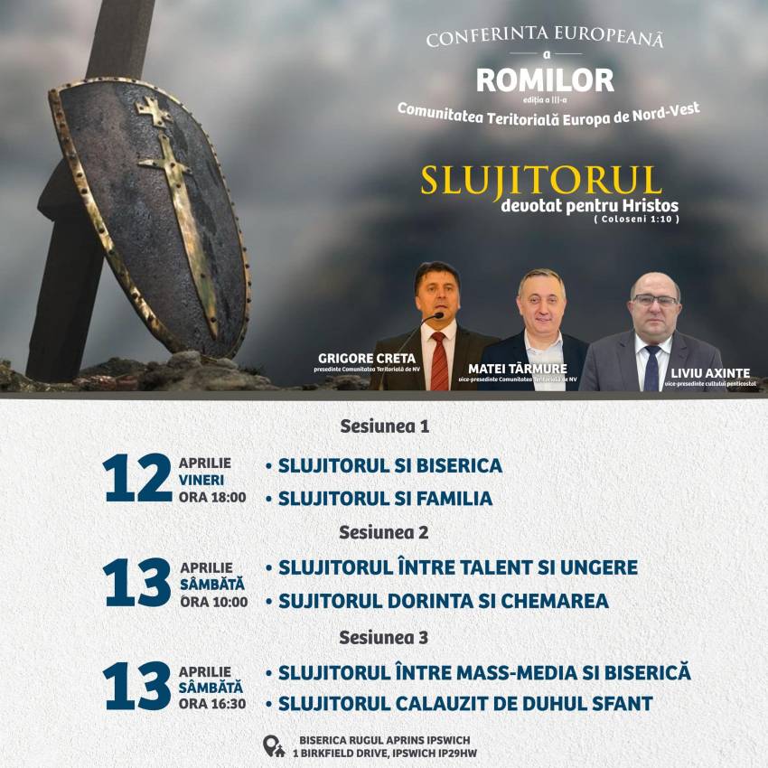 Conferința Europeană a Romilor la Biserica Rugul Aprins Ipswich