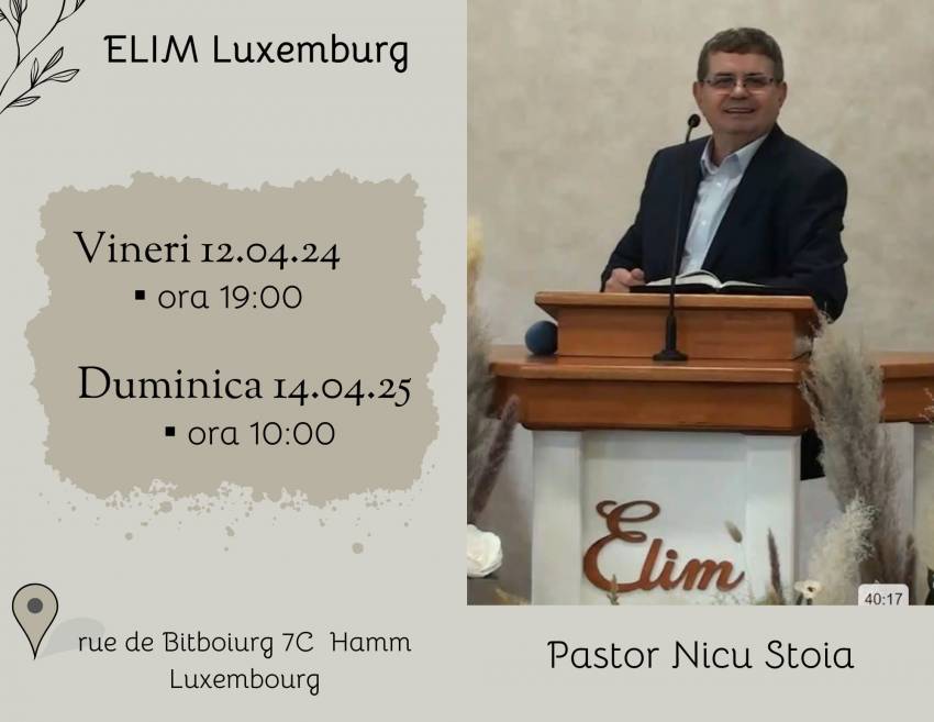 Nicu Stoia la Biserica Elim Luxembourg
