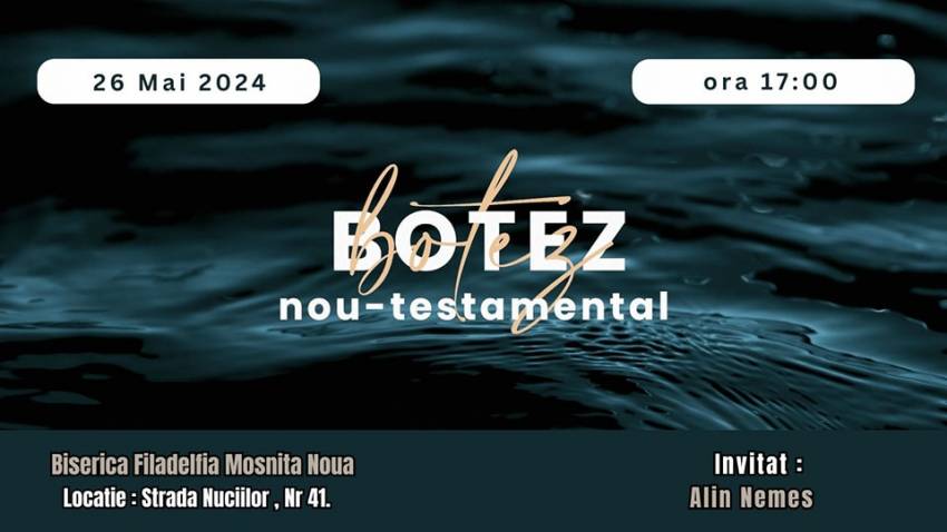 Botez la Biserica Filadelfia Moșnița Nouă