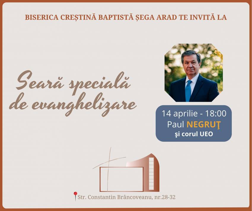 Paul Negruț la Biserica Șega Arad