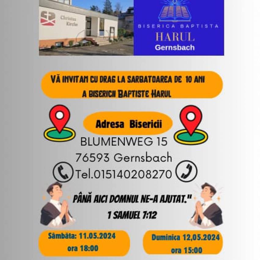 Aniversare 10 de ani la Biserica Harul Gernsbach