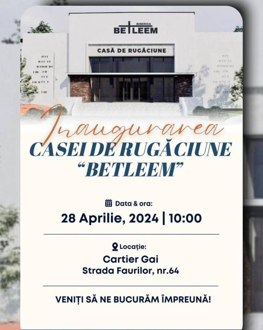 Inaugurarea Casei de Rugăciune Betleem Arad