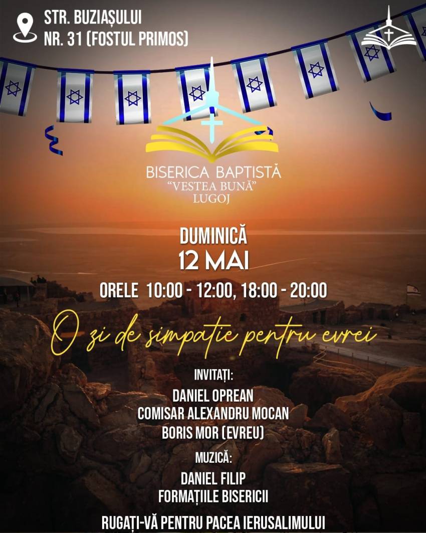 O zi de simpatie pentru evrei la Biserica Vestea Bună Lugoj