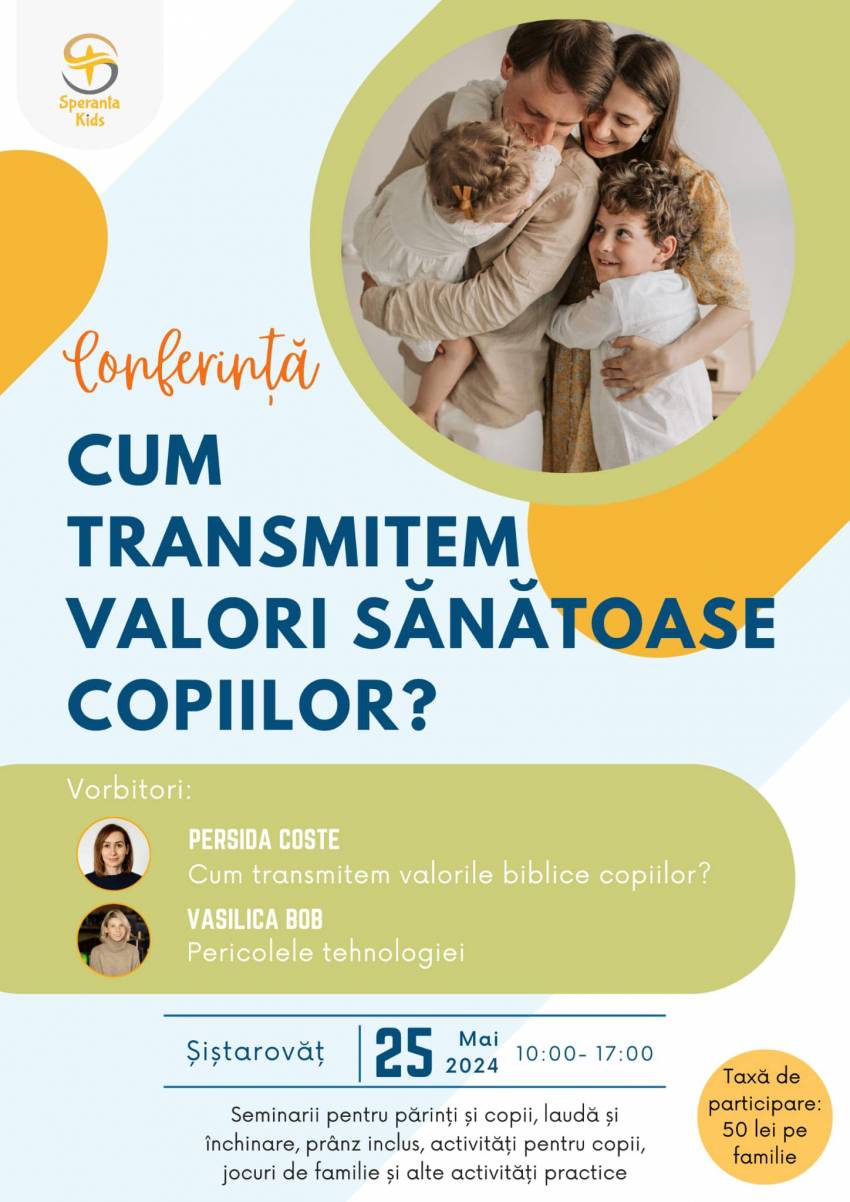 Conferință pentru părinți la Biserica Speranța Arad