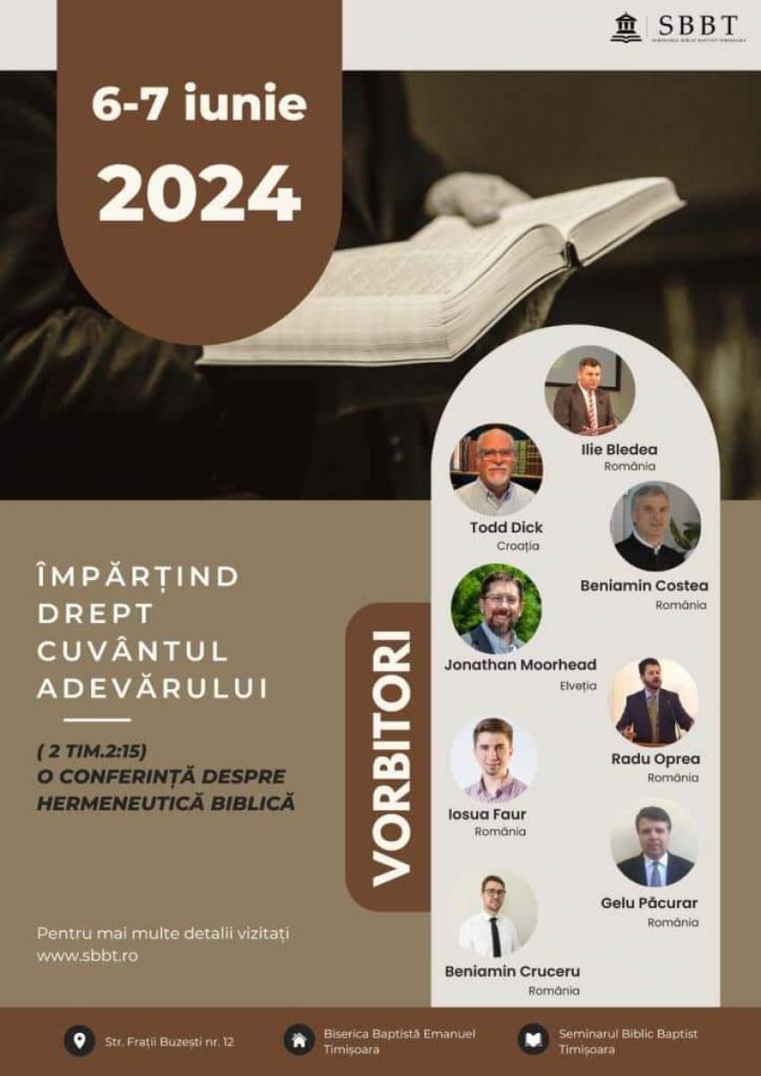 Conferință despre hermeneutică biblică la Biserica Emanuel Timișoara