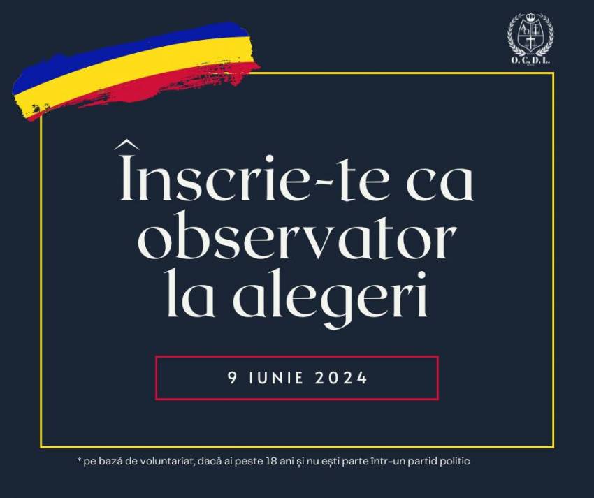 OCDL - Oficiul Creștin pentru Drepturi și Libertăți: Înscrie-te ca observator la alegeri!
