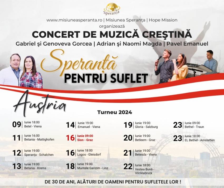 Turneul de Evanghelizare Austria 2024 - SPERANȚĂ PENTRU SUFLET