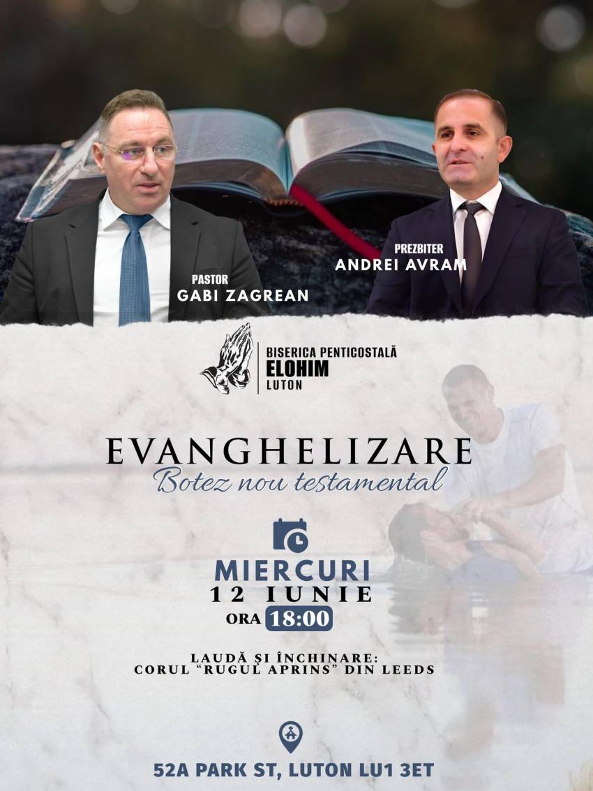Gabi Zăgrean & Botez la Biserica Elohim Luton