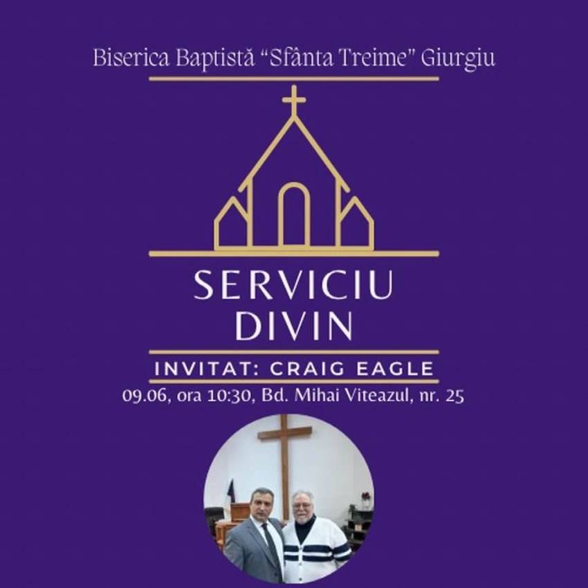 Craig Eagle la Biserica Sfânta Treime Giurgiu