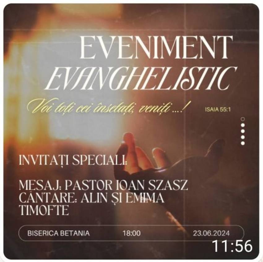 Ioan Szasz la Biserica Betania Târgu Mureș