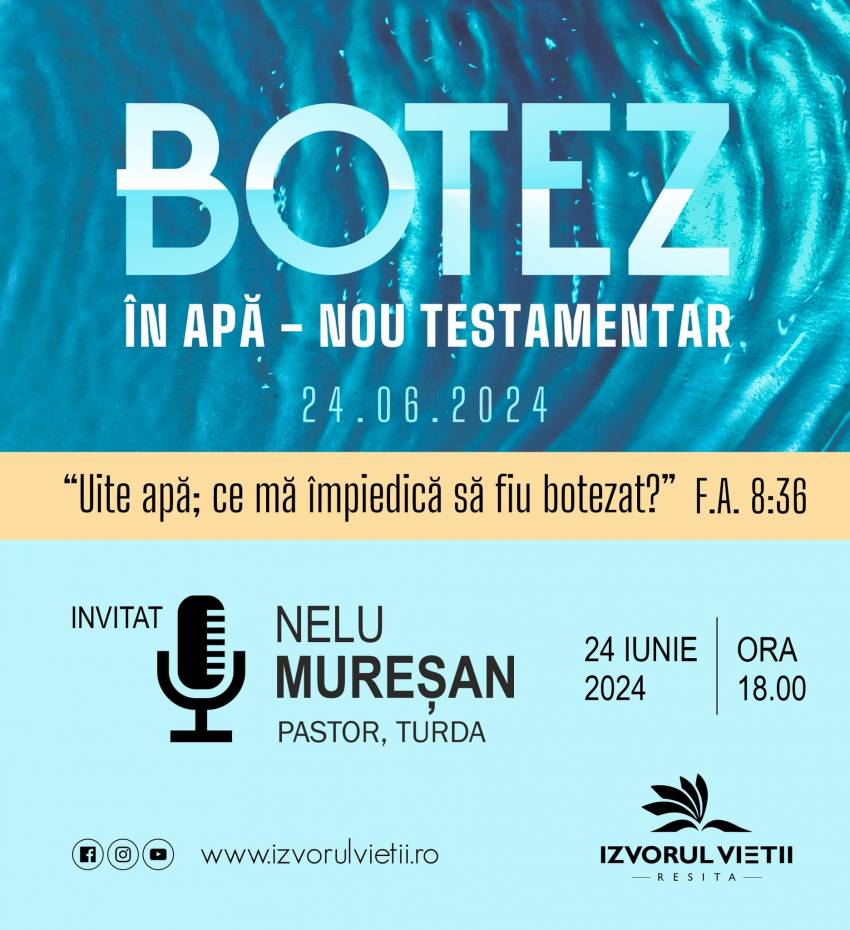 Botez la Biserica Izvorul Vieții Reșița