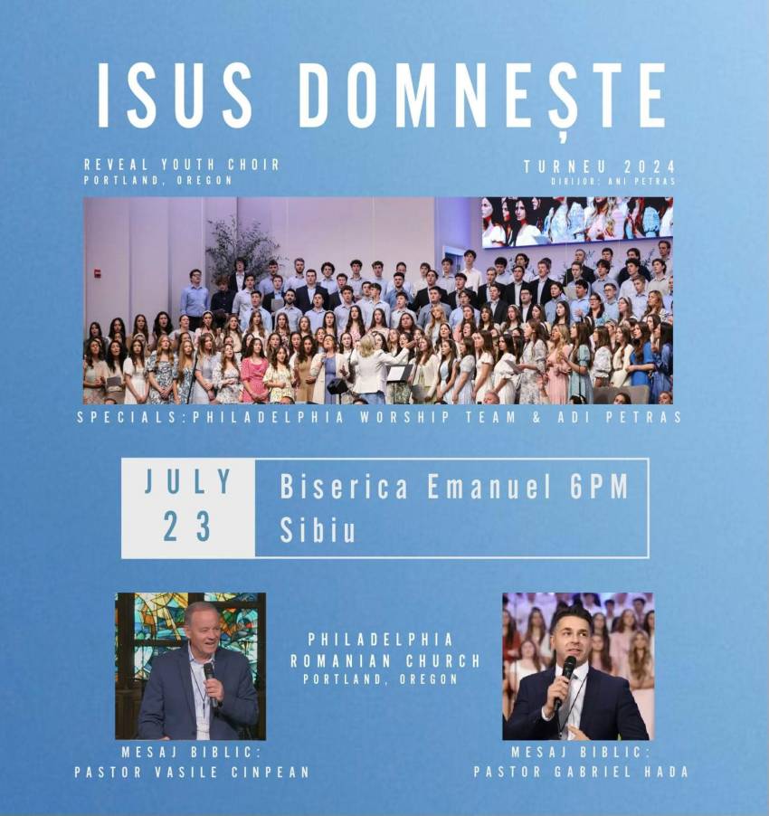 Evenimentul ISUS DOMNEȘTE la Biserica Emanuel Sibiu