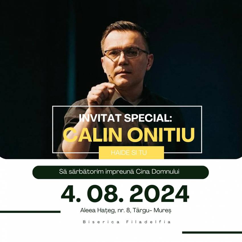 Călin Onițiu la Biserica Filadelfia Târgu Mureș