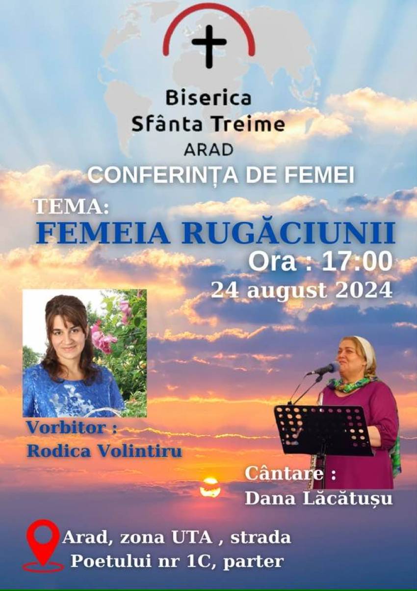 Conferință pentru femei cu Rodica Volintiru la Biserica Sfânta Treime Arad