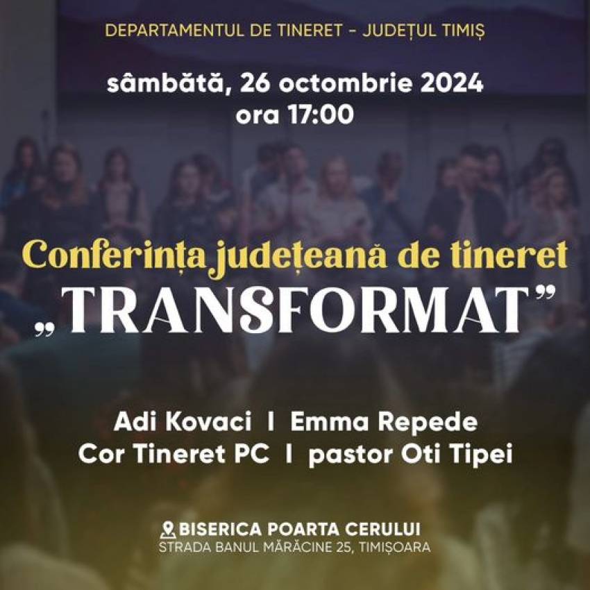 Conferință Județeană de Tineret la Biserica Poarta Cerului Timișoara