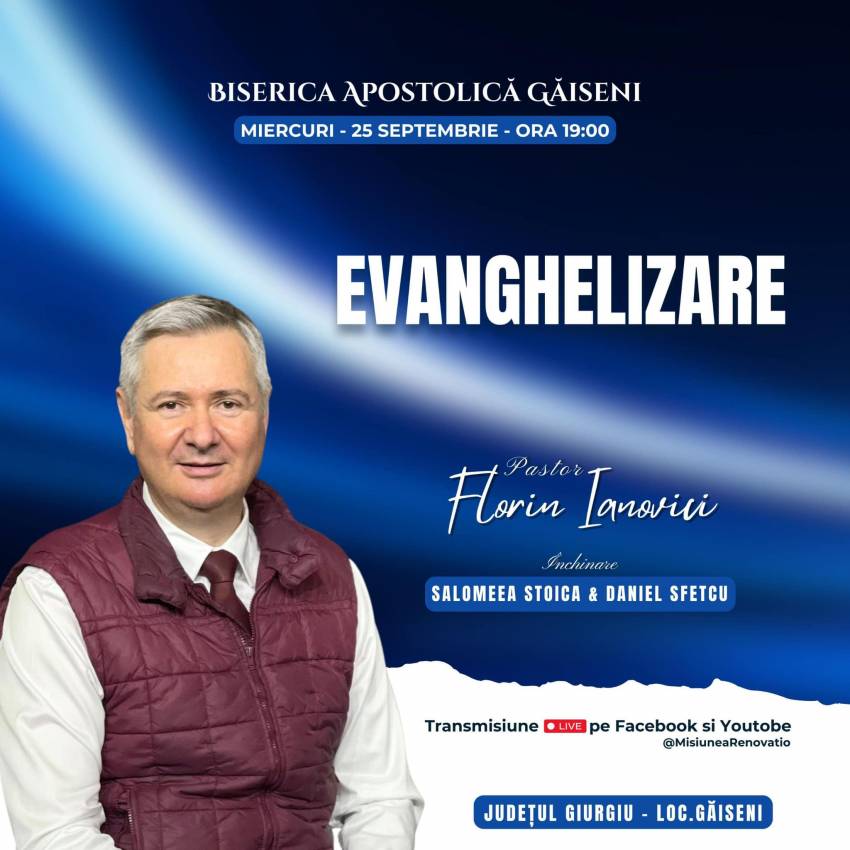 Evanghelizare cu Florin Ianovici la Biserica Apostolică Găiseni