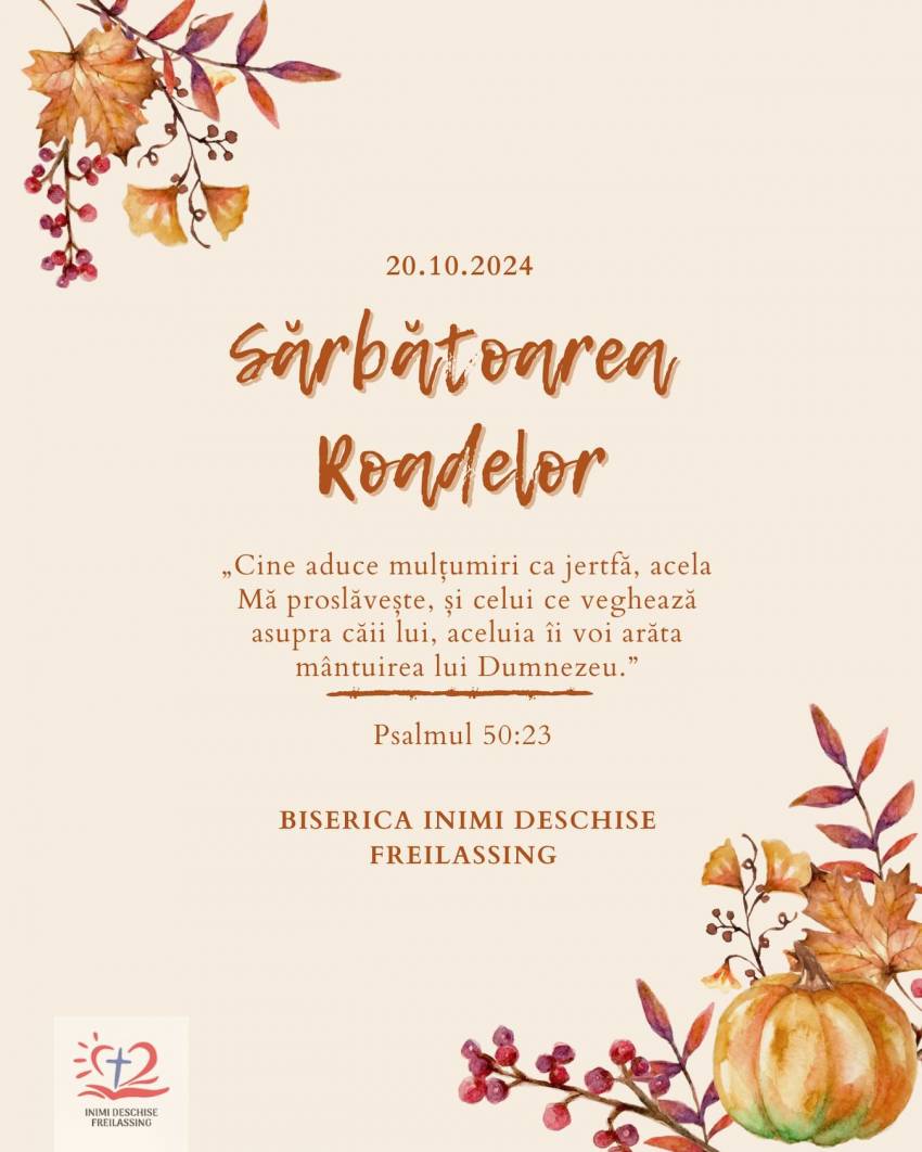 Sărbătoarea Roadelor la Biserica Inimi Deschise Freilassing