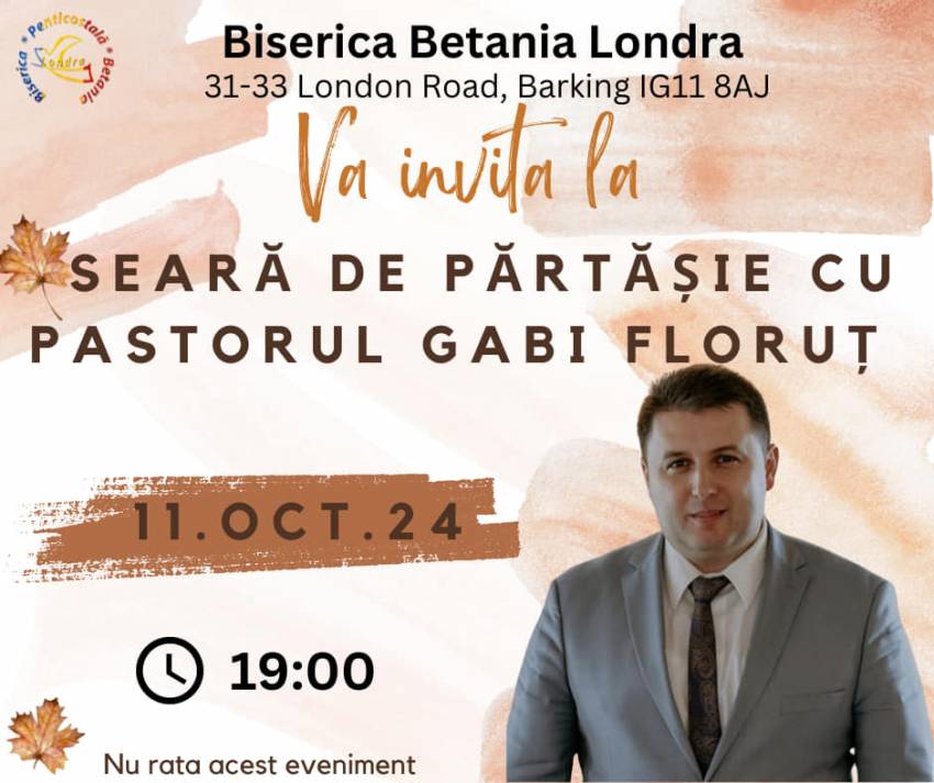 Gabi Floruț la Biserica Betania Londra