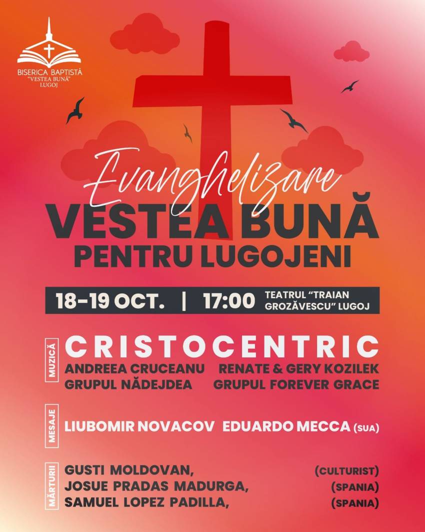 Seri de evanghelizare la Teatrul municipal TRAIAN GROZĂVESCU Lugoj