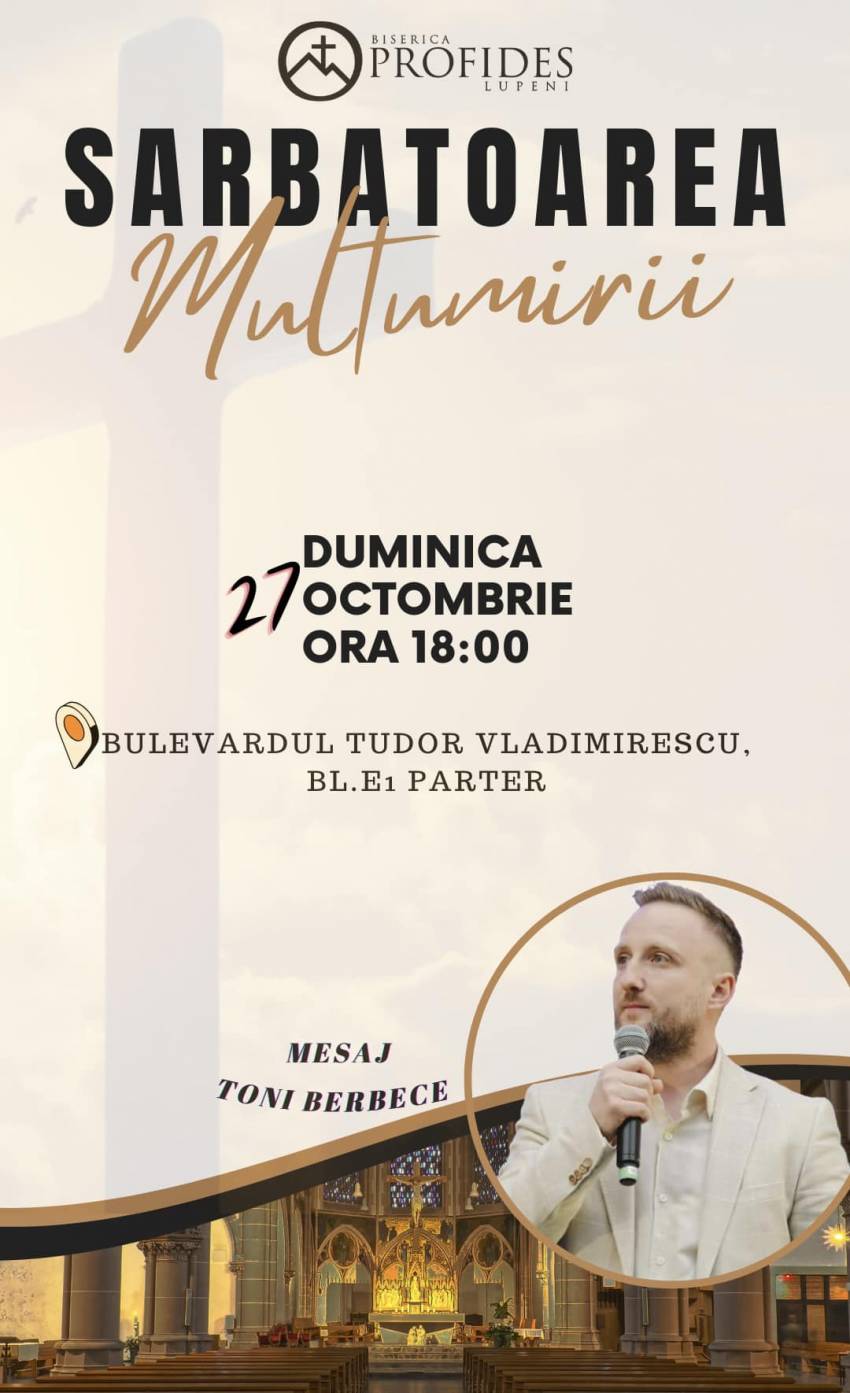 Sărbătoarea Mulțumirii la Biserica Profides Lupeni