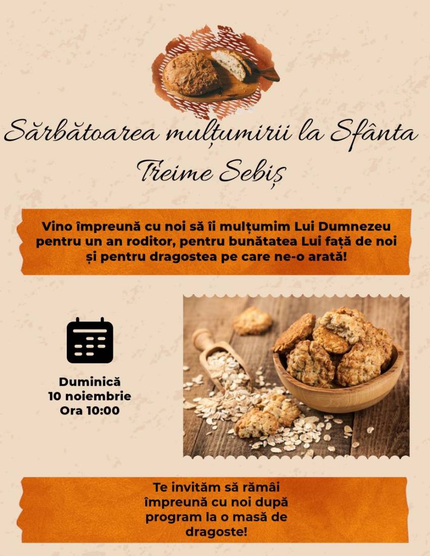 Sărbătoarea Mulțumirii la Biserica Sfânta Treime Sebiș
