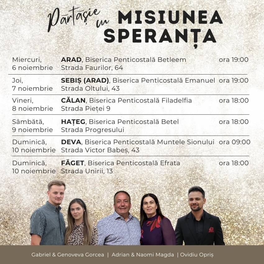 Părtășie cu Misiunea Speranța
