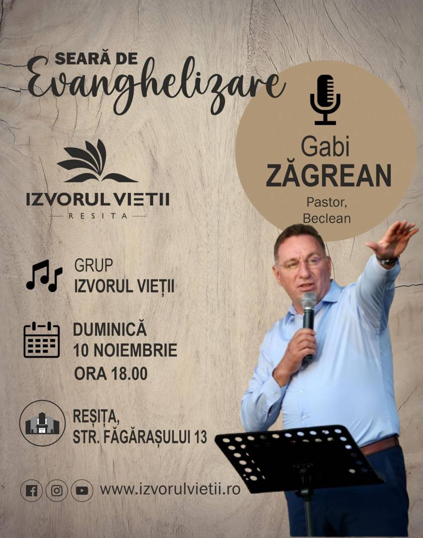 Gabi Zăgrean la Biserica Izvorul Vieții Reșița