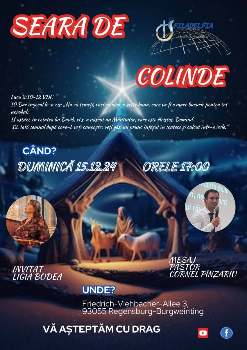 Seară de colinde la Biserica Filadelfia Regensburg