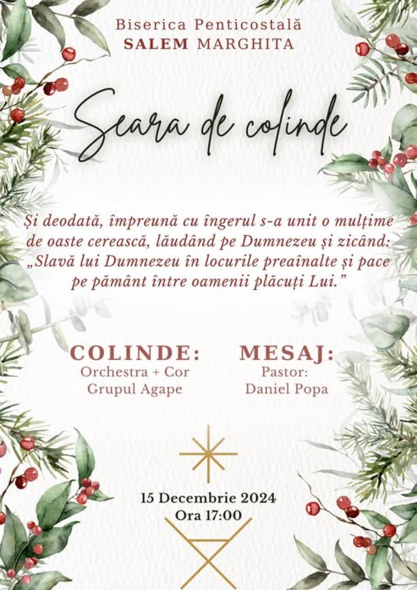 Seară de colinde la Biserica Salem Marghita