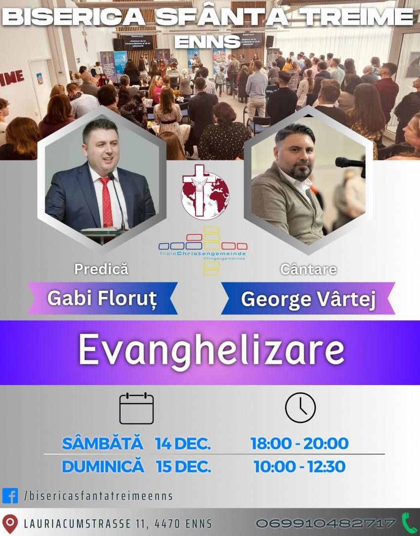 Evanghelizare cu Gabi Floruț si George Vârtej la Biserica Sfânta Treime Enns