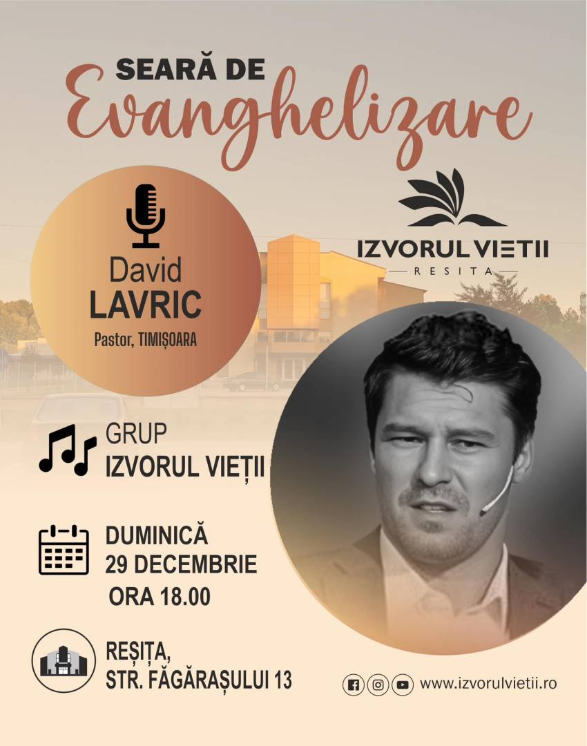 David Lavric la Biserica Izvorul Vieții Reșița