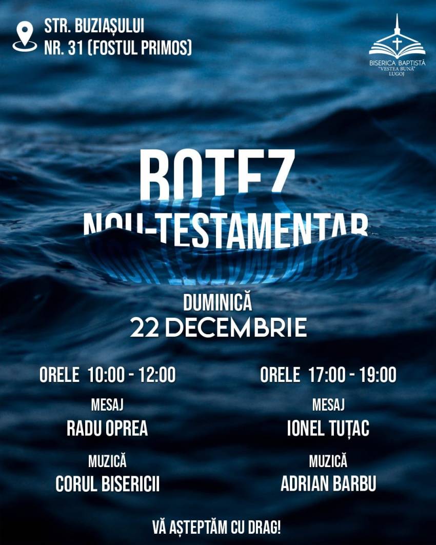 Botez la Biserica Vestea Bună Lugoj 