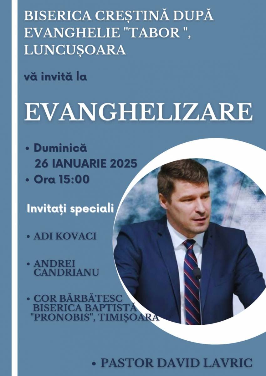 David Lavric la Biserica Creștină după Evanghelie Luncușoara