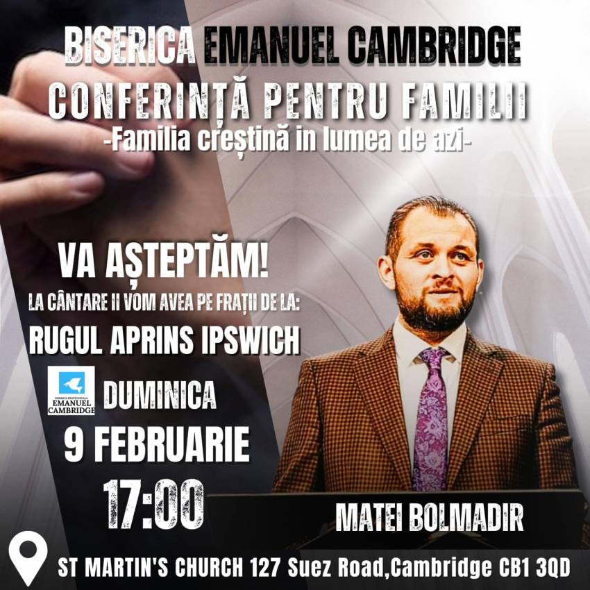 Matei Bolmadir la Biserica Emanuel Cambridge