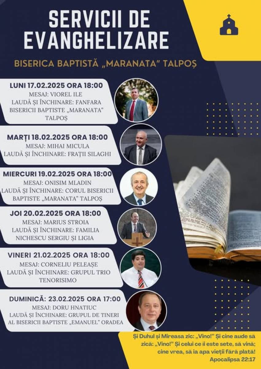 Seri de evanghelizare la Biserica Maranata Talpoş