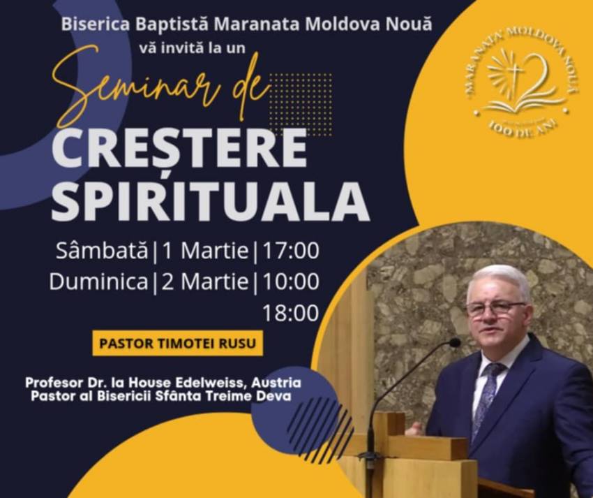 Timotei Rusu la Biserica Maranata Moldova Noua