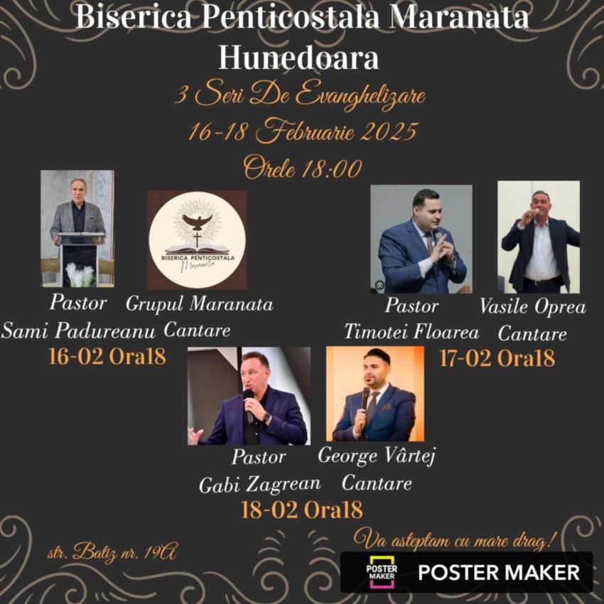 Seri de evanghelizare la Biserica Maranata Hunedoara