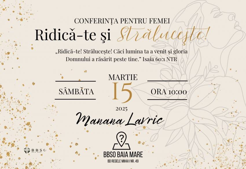 Conferință pentru femei la BBSO Baia Mare
