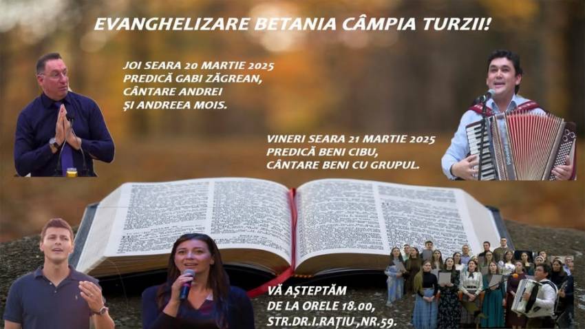 Seri de evanghelizare la Biserica Betania Câmpia Turzii