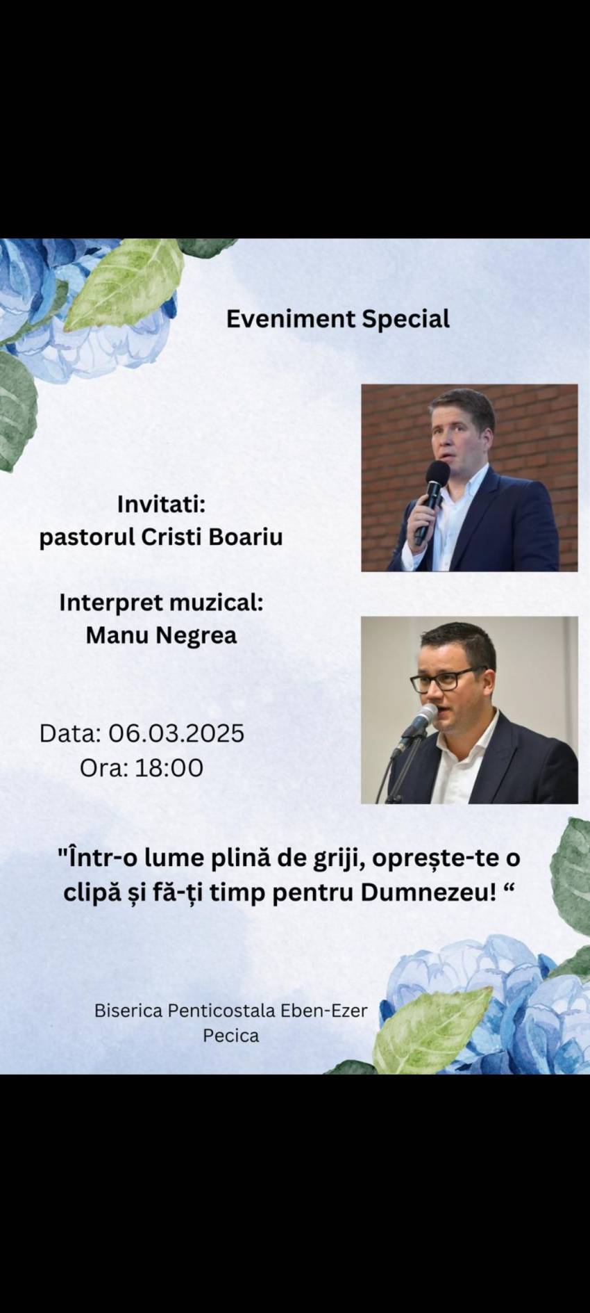 Cristi Boariu la Biserica Eben-Ezer Pecica