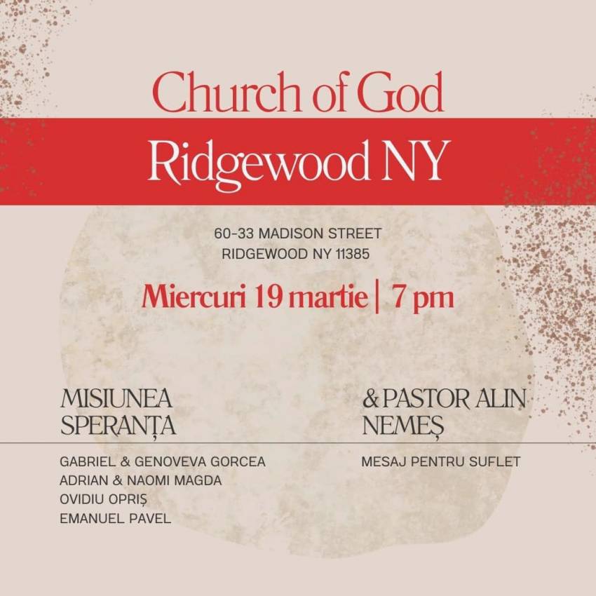 Alin Nemeș & Misiunea Speranța la Romanian Church of God New York
