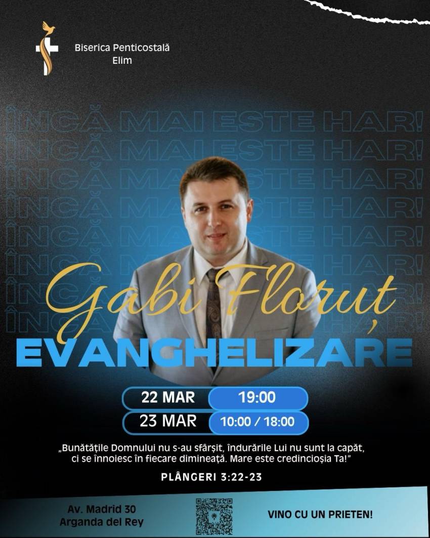 Gabi Floruț la Biserica Elim Arganda del Rey