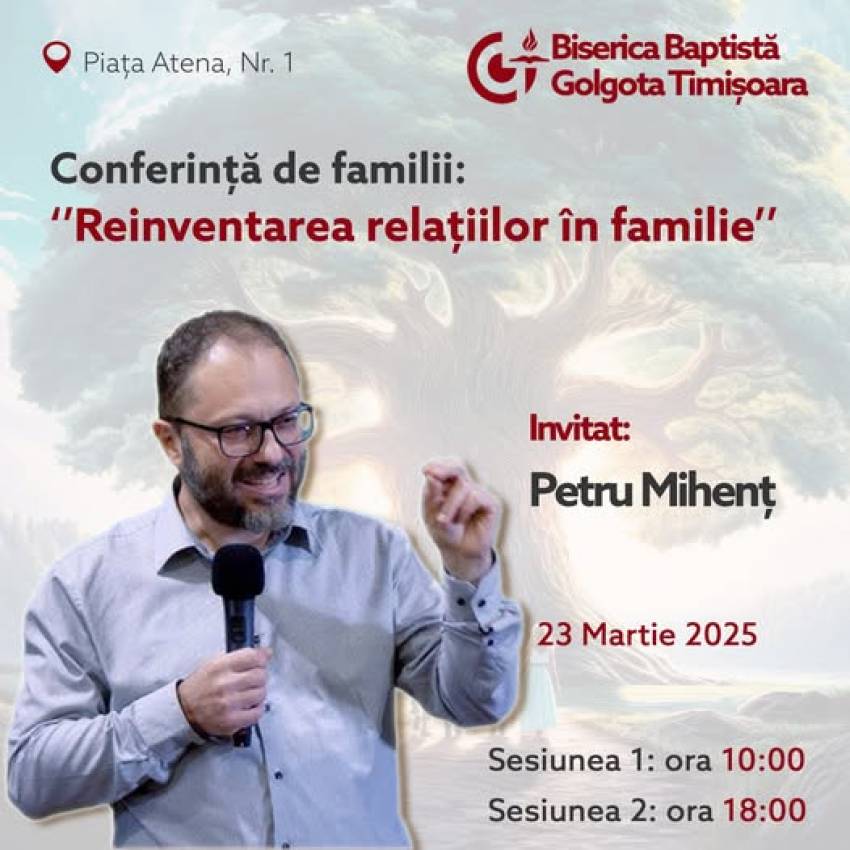 Conferință pentru familii la Biserica Golgota Timișoara