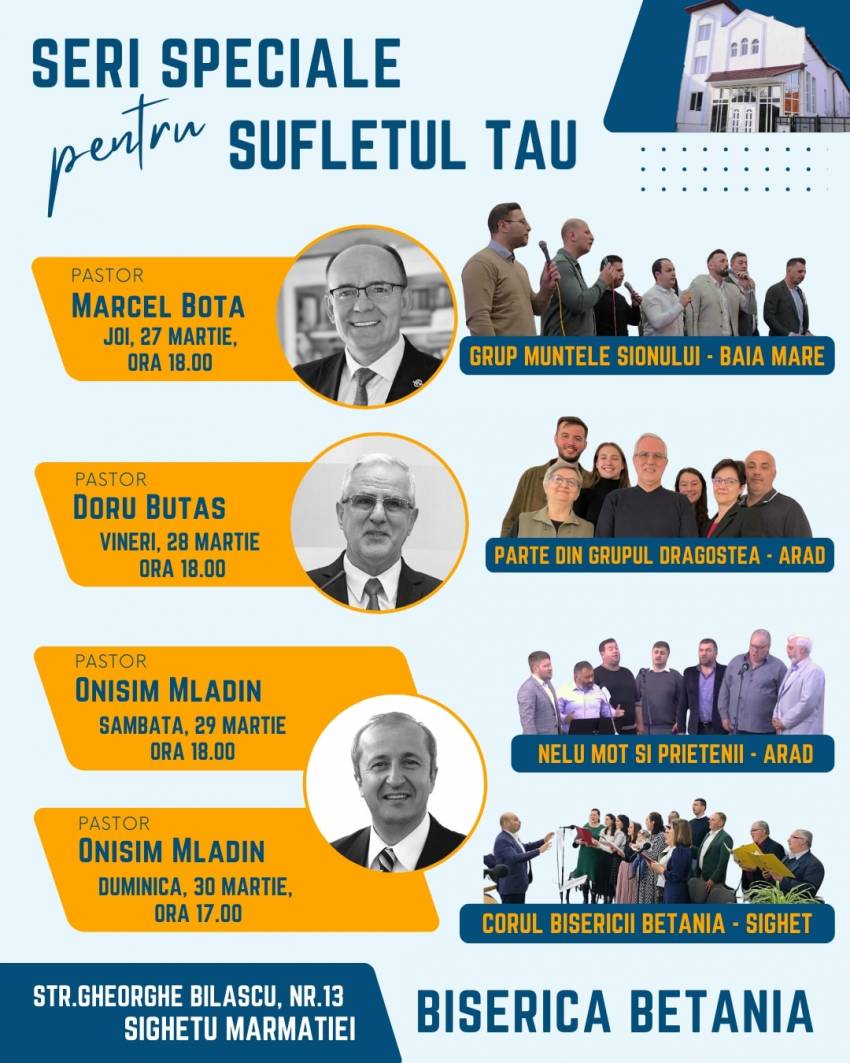 Seri de evanghelizare la Biserica Betania Sighetu Marmației